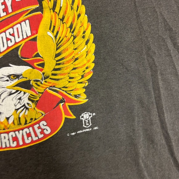 Vintage Harley Davidson Shirt Mens XXL Black 1980s Eagle Motorcycle - Picture 4 of 10